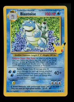 #2 Blastoise 2/102 Celebrations Classic Collection Holo Pokemon Card TCG - Image 1