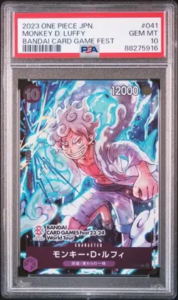 PSA 10 Luffy P-041 PROMO BANDAI CARD GAME Fest World Tour One Piece（11） - Image 1
