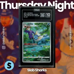 2024 POKEMON SWSH CHINESE SOTBS CARD GIFT BX 1 #003/008 VAPOREON FULL ART TAG 10 - Image 1