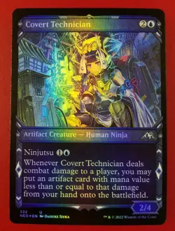 1x Covert Technician | FOIL Showcase | Kamigawa Neon Dynasty | MTG Magic Cards - Image 1