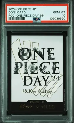 PSA 10 GEM MINT JAPANESE ONE PIECE 2024 DON!! CARD PCC-ONE PIECE DAY'24- MQ - Image 1