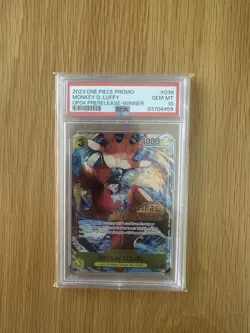 Monkey D. Luffy Winner P-036 OP04 Pre-Release Promo One Piece Card PSA 10 - Image 1