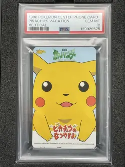 PSA10 Pikachu Summer Vacation Unused Phone Card Pokemon - Image 1