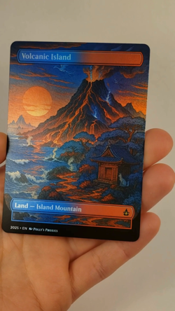 Volcanic Island FOIL Original Dual Land Proxy Card Custom Japanese Art Design - Image 2