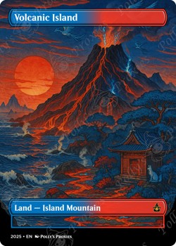 Volcanic Island FOIL Original Dual Land Proxy Card Custom Japanese Art Design - Image 5