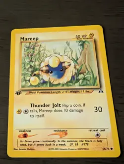 Mareep Neo Discovery Pokemon Card First Edition - Near Mint - Image 1