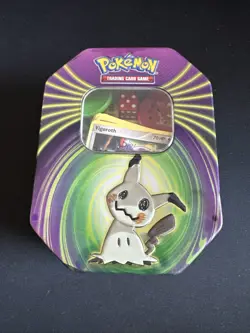 100+ Pokemon Card Lot W/ Mimikyu Tin, Coins, Dice - Image 1