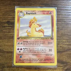 Pokemon TCG Rapidash Jungle 1st Edition Uncommon Card 44/64 MP/LP - Image 1
