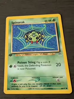 Spinarak 1st Edition 64/75 - Pokemon Card - Neo Discovery Common - Image 1