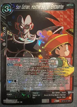 Son Gohan, Hostile Saiyan Encounter BT19-147 SGR Dragon Ball Super Card DBS - Image 1