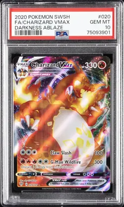 2020 POKEMON SWORD & SHIELD DARKNESS ABLAZE #020 FULL ART/CHARIZARD VMAX PSA 10 - Image 1