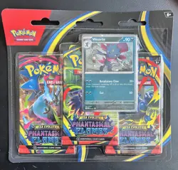 Pokemon Phantasmal Flames ME02 -Set of 2- Sneasel/Weavile 3-Pack Blister Sealed - Image 4