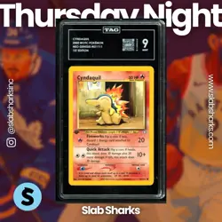 2000 POKEMON NEO GENESIS 1ST EDITION #57/111 CYNDAQUIL TAG 9 - Image 1