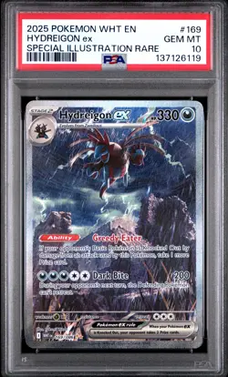 2025 POKEMON WHT EN-WHITE FLARE SPECIAL ILLUSTRATION RARE HYDREIGON EX PSA 10 - Image 1