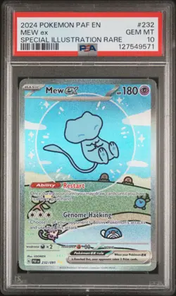 2024 POKEMON PAF EN-PALDEAN FATES SPECIAL ILLUSTRATION RARE #232 MEW EX PSA 10 - Image 1