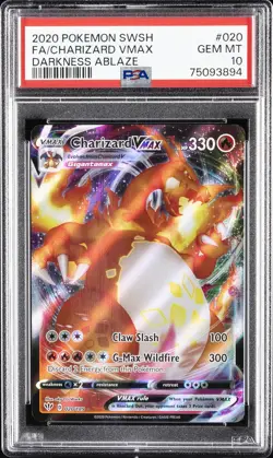 2020 POKEMON SWORD & SHIELD DARKNESS ABLAZE #020 FULL ART/CHARIZARD VMAX PSA 10 - Image 1