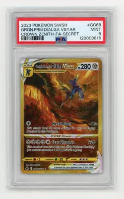 2023 POKEMON SWSH SECRET #GG68 FULL ART/ORIGIN FORME DIALGA VSTAR PSA 9 - Image 1