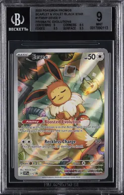 2025 POKEMON PROMOS SCARLET & VIOLET BLACK STAR PRISMATIC EVOLUTIONS EEVEE BGS 9 - Image 1
