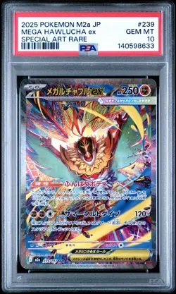 2025 POKEMON JPN M2A-MEGA DREAM EX SPECIAL ART RARE #239 MEGA HAWLUCHA EX PSA 10 - Image 1