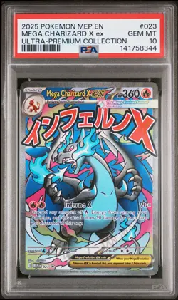 2025 POKEMON MEP PROMO ULTRA-PREMIUM COLLECTION #023 MEGA CHARIZARD X EX PSA 10 - Image 1