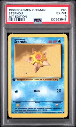 1999 POKEMON GERMAN 1ST EDITION #65 STERNDU PSA 6 - Image 1
