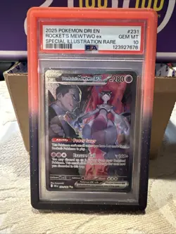 Pokemon TCG Destined Rivals Team Rockets Mewtwo EX 231/182 PSA 10 - Image 1
