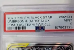 UMBREON & DARKRAI GX 2020 POKEMON TAG TEAM BLACK STAR PROMO PSA 9 SM241 - Image 2