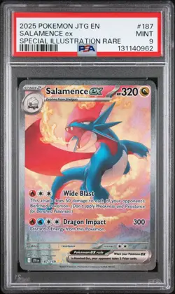 2025 Pokemon Journey Together Salamence Ex Special Illustration Rare #187 PSA 9 - Image 1