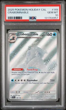 2025 POKEMON HOLIDAY CALENDAR #149 CRABOMINABLE PSA 10 - Image 1