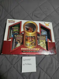 New Sealed Pokemon 20th Anniversary Charizard EX Red and Blue Collection Box - Image 3