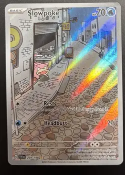 Pokemon Slowpoke 204/198 Illustration Rare Scarlet & Violet Base Set Full Art NM - Image 1