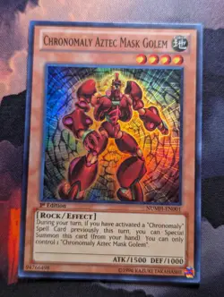 Yugioh Chronomaly Aztec Mask Golem NUMH-EN001 - 1st Ed Super Rare - Image 1