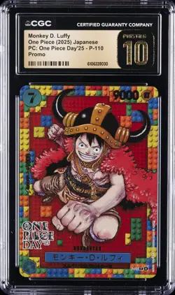 2025 ONE PIECE JPN PC ONE PIECE DAY 25 PROMO MONKEY D. LUFFY CGC 10 PRISTINE - Image 1