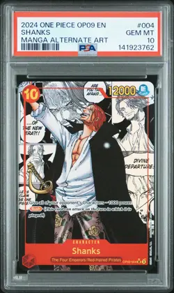 2024 ONE PIECE OP09-EMPERORS IN THE NEW WORLD MANGA ALTERNATE ART SHANKS PSA 10 - Image 1