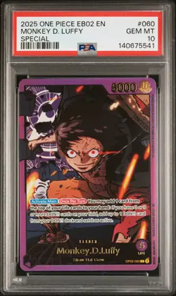 2025 ONE PIECE EB02-ANIME 25TH COLLECTION SPECIAL #060 MONKEY D. LUFFY PSA 10 - Image 1