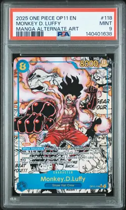 2025 ONE PIECE A FIST OF DIVINE SPEED MANGA ALT ART #118 MONKEY D. LUFFY PSA 9 - Image 1