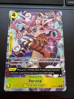 One Piece CCG Perona The Azure Sea's Seven Parallel Rare Foil OP14-111 NM - Image 1