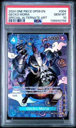 2024 ONE PIECE OP08-TWO LEGENDS SPECIAL ALTERNATE ART #004 GECKO MORIA PSA 10 - Image 1