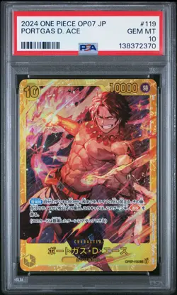 2024 ONE PIECE JAPANESE OP07-500 YEARS IN THE FUTURE #119 PORTGAS D. ACE PSA 10 - Image 1