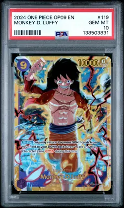 2024 ONE PIECE OP09-EMPERORS IN THE NEW WORLD #119 MONKEY D. LUFFY PSA 10 - Image 1