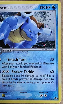 Blastoise POP Series 3 HOLO Pokemon Card 2006 Rare 1/17 - Image 3