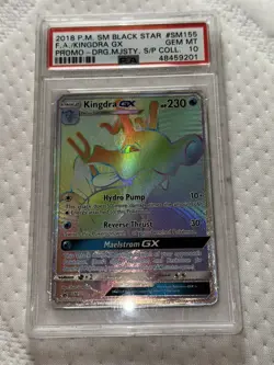 🔥 PSA 10 GEM MINT Kingdra GX SM155 ✨ Black Star Promo Pokemon Card 🔥 - Image 1