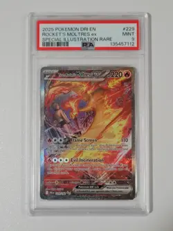 Pokemon TCG Team Rockets Moltres EX Destined Rivals Card 229/182 MT PSA 9 - Image 1