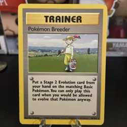 Pokemon Breeder Trainer Card 076/102 Base Set Regular Pokemon TCG - Image 1