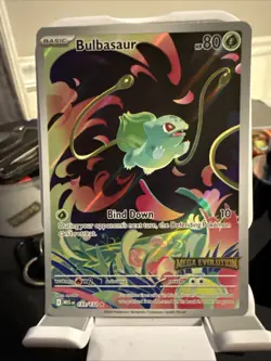Pokemon TCG Bulbasaur Mega Evolution Stamped Holo Card 133/132 - Image 1