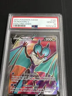 Noivern V 195/203 SWSH07: Evolving Skies Full Art Holo Pokemon TCG Card PSA 10 - Image 2