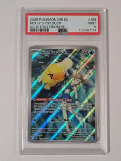 Pokemon TCG Misty's Psyduck IR Destined Rivals Card 193/182 PSA MINT 9 - Image 1