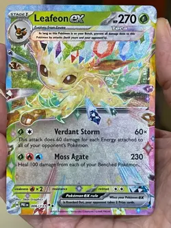 POKEMON LEAFEON EX 003/131 DOUBLE RARE HOLOFOIL PRISMATIC EVOLUTIONS NM CARD - Image 1