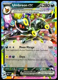 Pokemon TCG Umbreon ex 060/131 2025 Prismatic Evolutions Double Rare Card - LP - Image 1