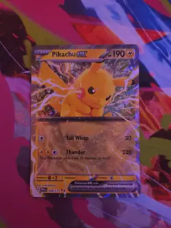 Pokemon TCG Pikachu EX Double Rare Holo Prismatic Evolutions Card 028/131 - Image 1